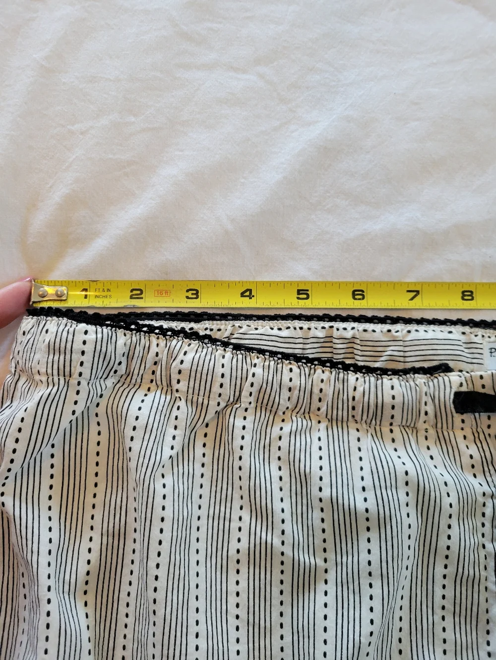 P.J. Salvage Cream & Black Striped Wide Leg Lounge Pants Size L 100% cotton - Picture 14 of 15